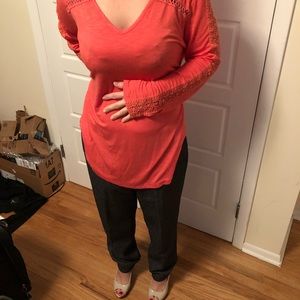Coral Anthropologie tee XL